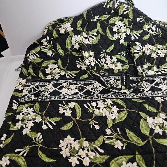 Vera Bradley Garment Bag Jasmine Floral Black White Green Retired 2003 Cottage - Picture 8 of 16